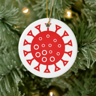 Coronavirus Red Funny Personlig jul Julgransprydnad Keramik