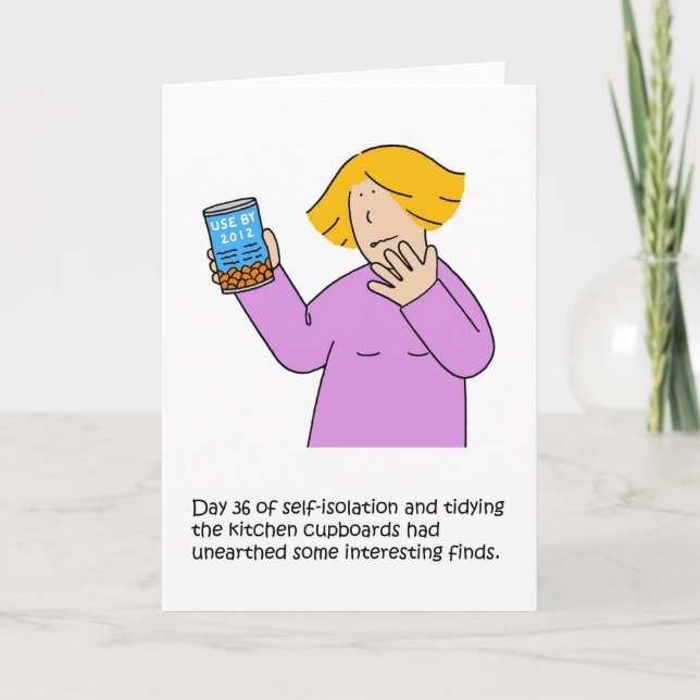 Coronavirus Self-isolering Kitchen Cupboard Tidy Kort (Framsida)