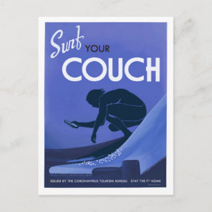 Coronavirus Tourist Bureau Couch Surfa Vykort
