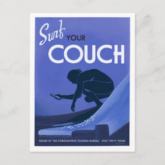 Coronavirus Tourist Bureau Couch Surfa Vykort