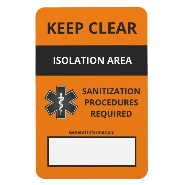 Coronavirus Warning Magnet Small (Covid19) (Vertikal)