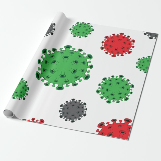 CoronaVirus Wrapping Papprare Covid19 Mönster Desi Presentpapper (Utrullad)