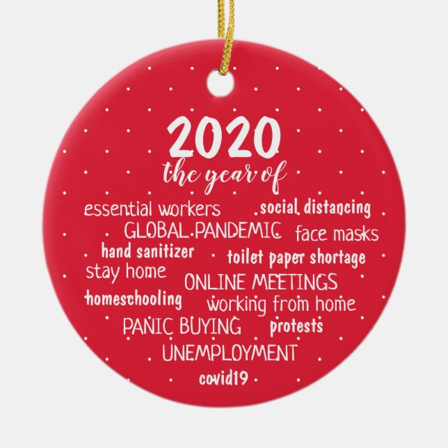 Coronavirusår Julgransprydnad Keramik (Framsidan)