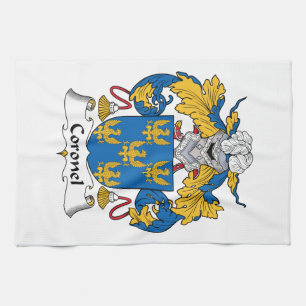 Coronel familjvapensköld kökshandduk