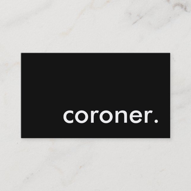 Coroner. Visitkort (Framsida)