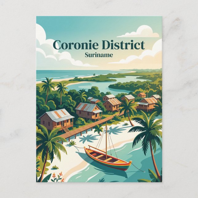Coronie-distriktet Surinam Vykort (Framsida)