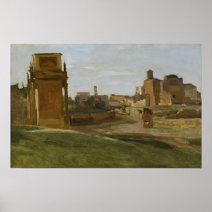 Corot - Arch of Constantine och Forum Poster