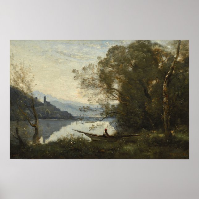 Corot - Den förankrade båtmannen Poster (Framsidan)