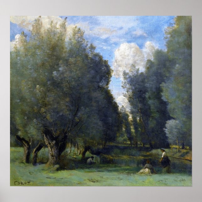 Corot - Fiske under pilarna Poster (Framsidan)