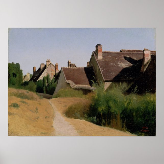 Corot - Hus nära Orleans Poster (Framsidan)