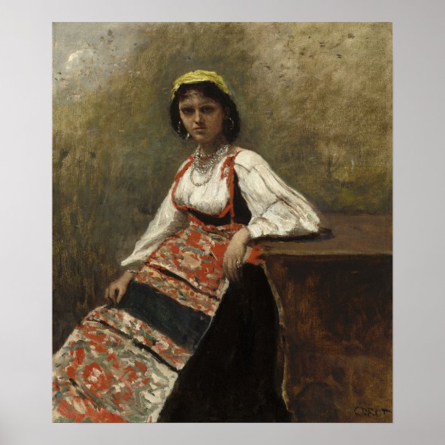 Corot - italiensk flicka 1872 poster (Framsidan)