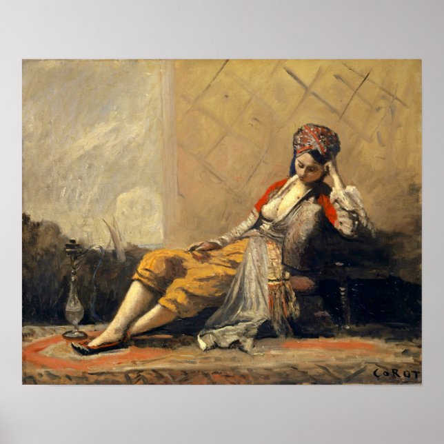Corot - Kammarjungfru (Odalisque) 1871 Poster (Framsidan)