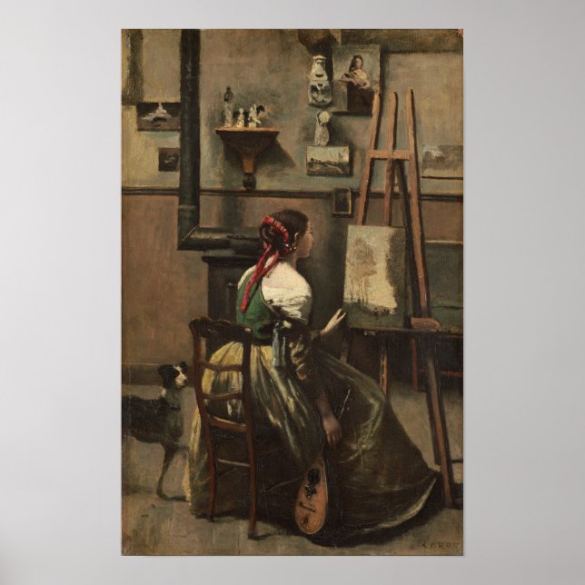 Corot - konstnärens ateljé poster (Framsidan)