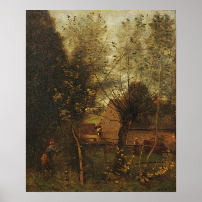 Corot - lantlig scen poster (Framsidan)