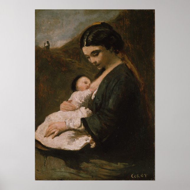 Corot - Mor och barn Poster (Framsidan)