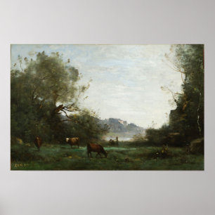 Corot - Nötkreatur På Bete I En Skogbeklädd Dal 18 Poster