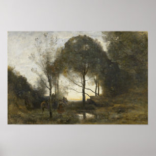 Corot - Nymphs och Fauns Poster
