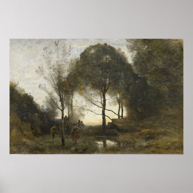Corot - Nymphs och Fauns Poster (Framsidan)