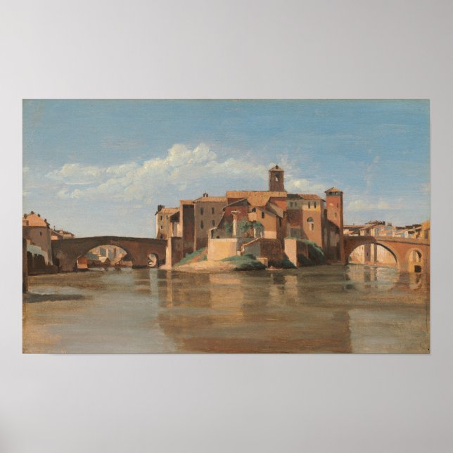 Corot - Ö, San Bartolomeo-bron Rom 1825 Poster (Framsidan)