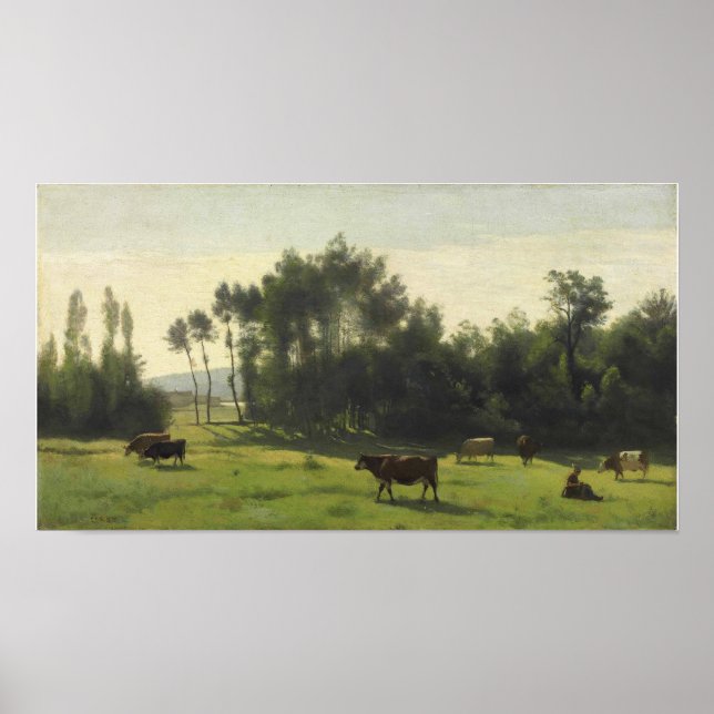 Corot - Pastures at L Aurore 1845 Poster (Framsidan)
