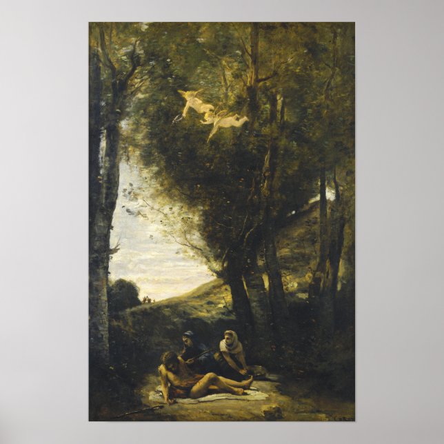 Corot - Saint Sebastien räddade av Heligan kvinnor Poster (Framsidan)