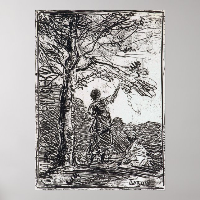 Corot - Unga flickor och död Poster (Framsidan)