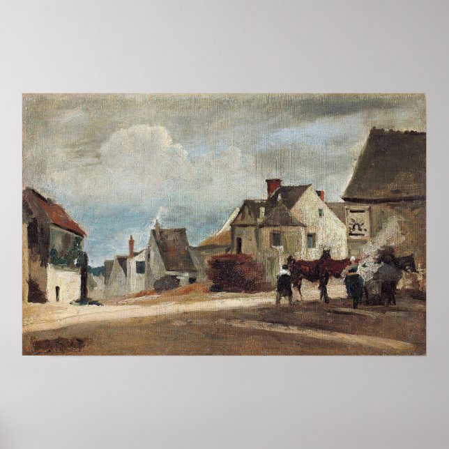 Corot - Utsikt över Mantes Le Marechal-Ferrant Poster (Framsidan)