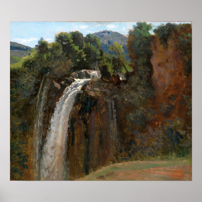 Corot - Waterfall i Terni Poster (Framsidan)