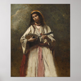 Corot - zigenare med mandolin poster