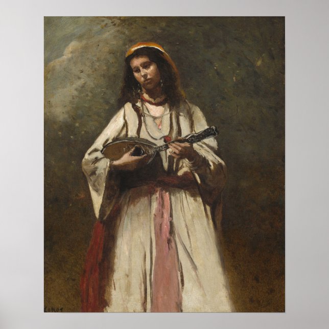 Corot - zigenare med mandolin poster (Framsidan)