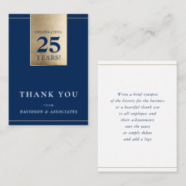 CORPORATE ANNIVERSARY business navy white gold Visitkort