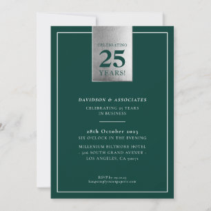 CORPORATE ANNIVERSARY class business green silver Inbjudningar