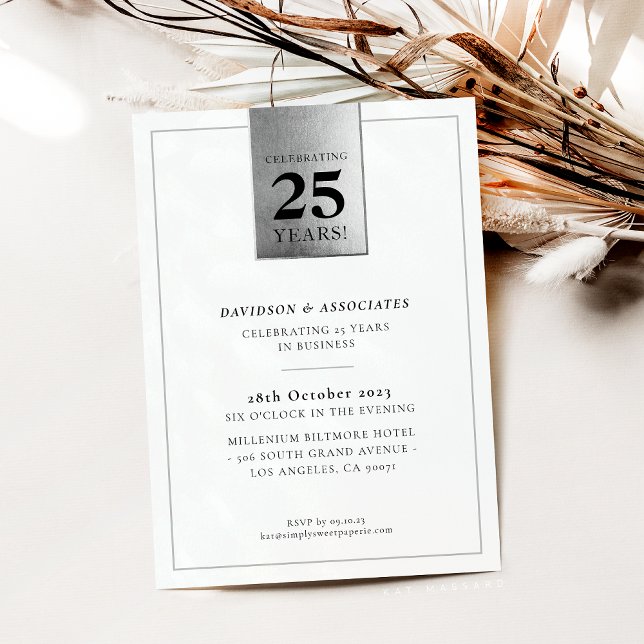 CORPORATE ANNIVERSARY class business silver black Inbjudningar (Skapare uppladdad)