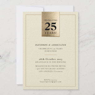 CORPORATE ANNIVERSARY snyggt elfenbenssvart guld Inbjudningar