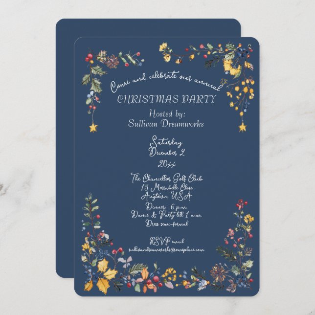 Corporate Annual Christmas Party  Inbjudningar (Fram/baksida)