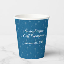 Corporate Blue Grey Golf Pattern - Paper Cup