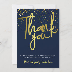 Corporate Blue Guld Typography Tack Kort