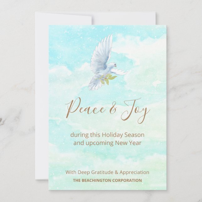 *~* Corporate Business Dove Joy Peace Helgdag Card (Framsida)