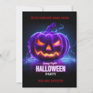 Corporate Business Halloween Kontorsfest Logotyp Inbjudningar