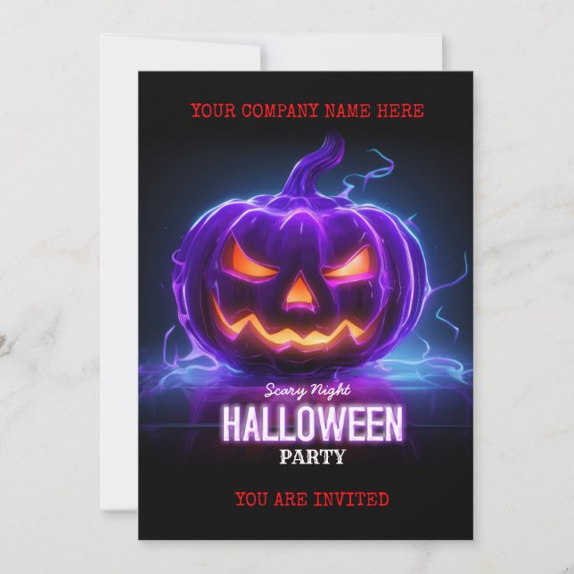 Corporate Business Halloween Office Party Logo Inbjudningar (Framsida)