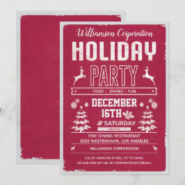 Corporate Business Office Julfest Red Modern Inbjudningar