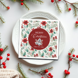 Corporate Christmas Party Greenery Poinsettia Pappersservett
