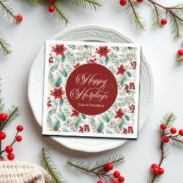 Corporate Christmas Party Greenery Poinsettia Pappersservett