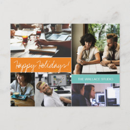 Corporate Connection: Modern Orange och Teal Compa Vykort