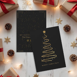 Corporate Elegant Black Guld God jul Träd Julkort