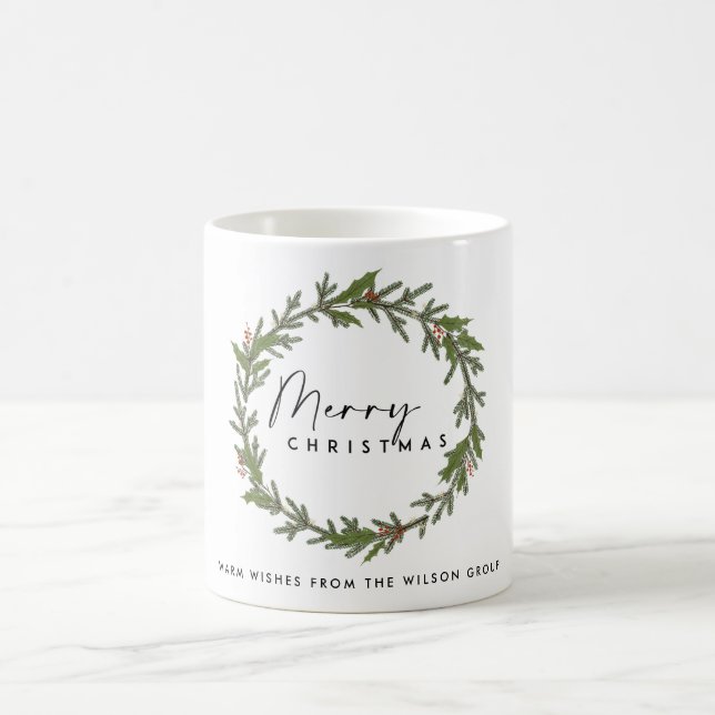 CORPORATE ELEGANT HOLLY BERRY WREATH CHRISTMAS KAFFEMUGG (Center)