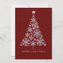 Corporate Elegant Red Snö Flake Julgran Julkort