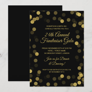 Corporate Fundraiser Guld Glitter Dots Black