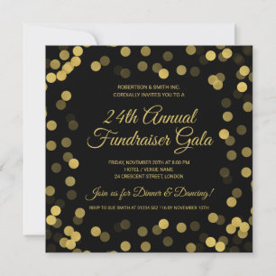 Corporate Fundraiser Guld Glitter Dots Black