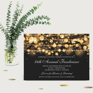 Corporate Fundraiser Guld Sparkling String Ljus Inbjudningar